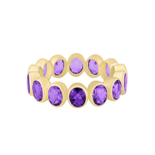 Oval Amethyst Bezel Eternity Ring image number 0