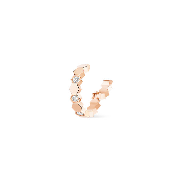 Boucle d'oreille individuelle Bee De Chaumet en or rose avec diamants