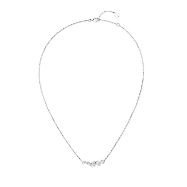 Pendentif Josephine Ronde D'Aigrettes en or blanc avec diamants