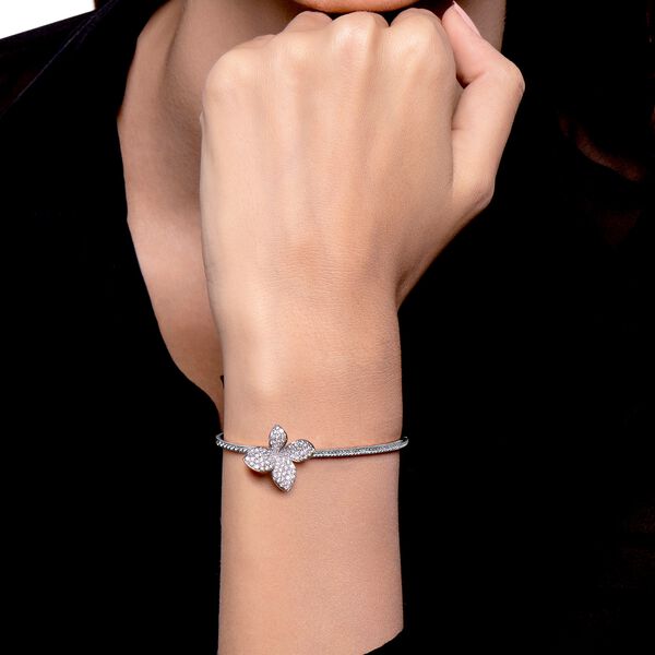 Bracelet jonc Petit Garden en or blanc avec pavé de diamants
