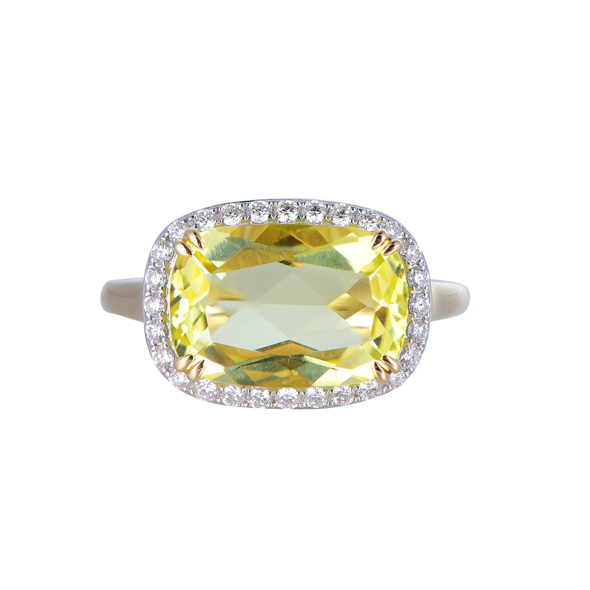 Lemon Quartz Ring in Yellow Gold