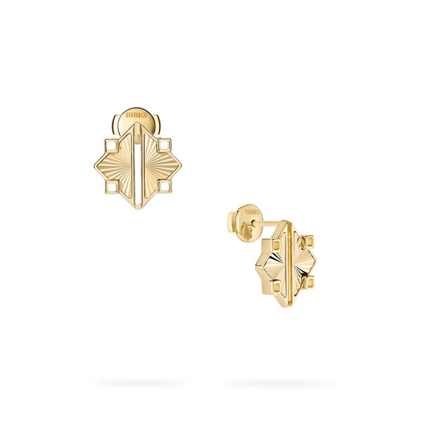 Guilloché Yellow Gold Earrings, Small