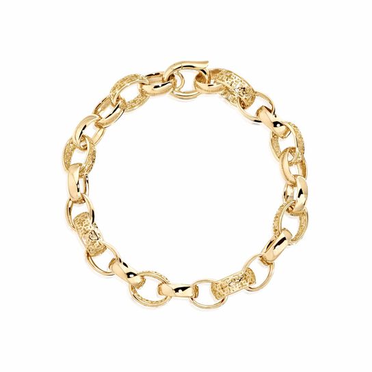 bijoux birks muse yellow gold link bracelet image number 0