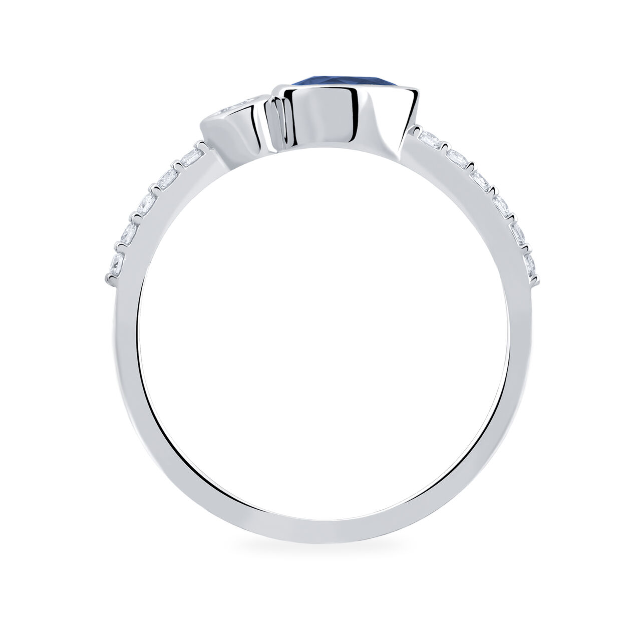 Splash Diamond and Sapphire Band Ring image number 2