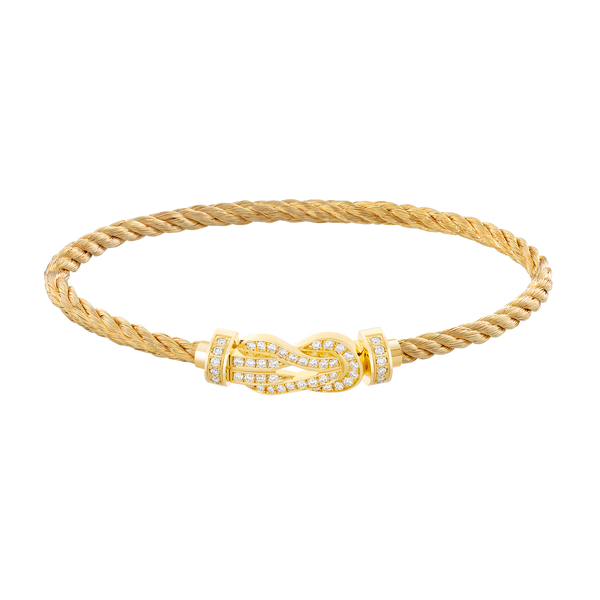 Bracelet cable Chance Infinie en or jaune avec pavé de diamants, modèle moyen