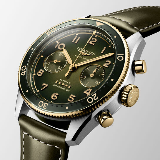 longines spirit flyback automatic chronograph 42 mm stainless steel and yellow gold L3.821.5.53.2 image number 1