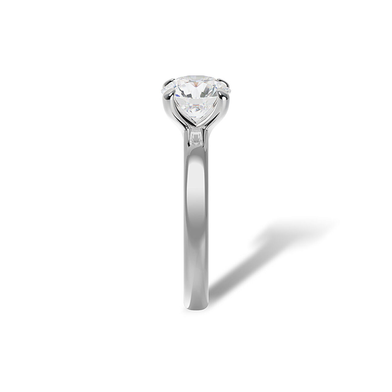 Round Solitaire Diamond Engagement Ring image number 4