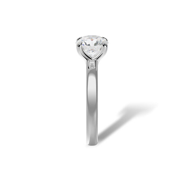 Bague de fiançailles à diamant solitaire rond en or blanc