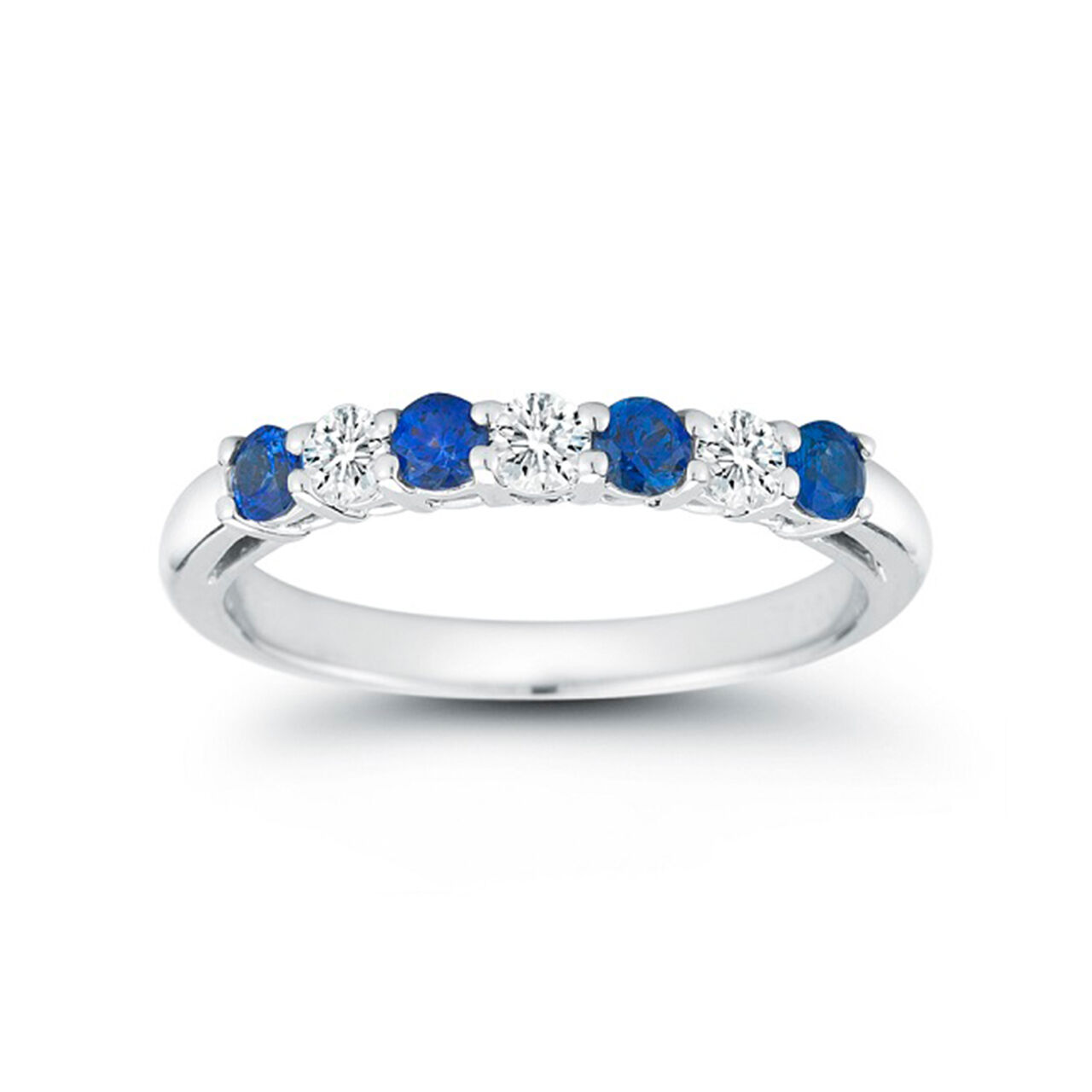 Bijoux Birks 7 Stone 0.24Ct Diamond And 0.42Ct Sapphire Wedding Band image number 0