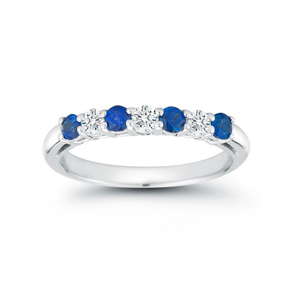 Alliance à 7 pierres dont 0.24 ct de diamants et 0.42 ct de saphirs