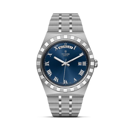 maison birks tudor royal 41 mm steel case blue dial steel bracelet m28600 0005 image number 0