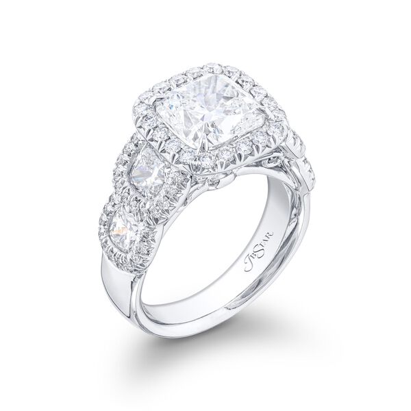 Cushion-Cut Diamond Engagement Ring With Halo