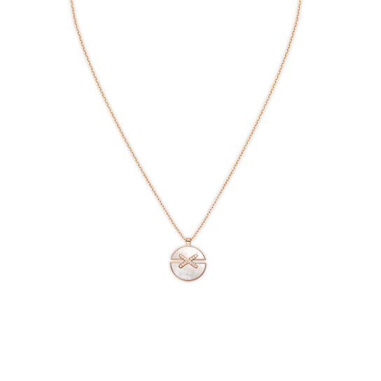maison birks chaumet jeux de liens harmony medium rose gold mother of pearl diamond necklace 084494 image number 0