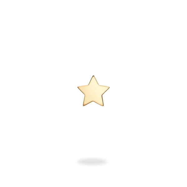 Yellow Gold Single Star Earring for Kids