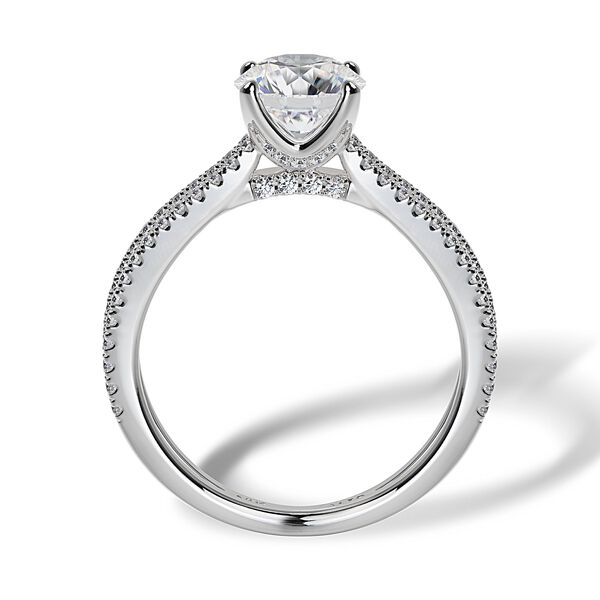 Round Solitaire Diamond Engagement Ring with Split Shank