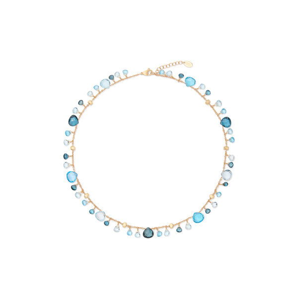 Collier Paradise en or jaune avec topazes bleues