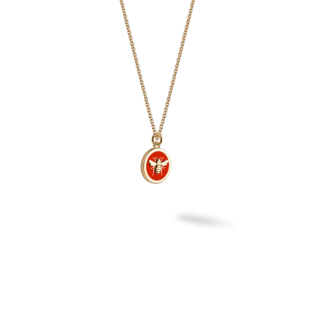 Small Red Enamel and Yellow Gold Round Medallion image number 1