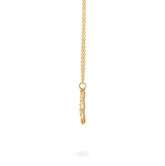 Aquarius Zodiac Sign Yellow Gold Pendant Side image number 2