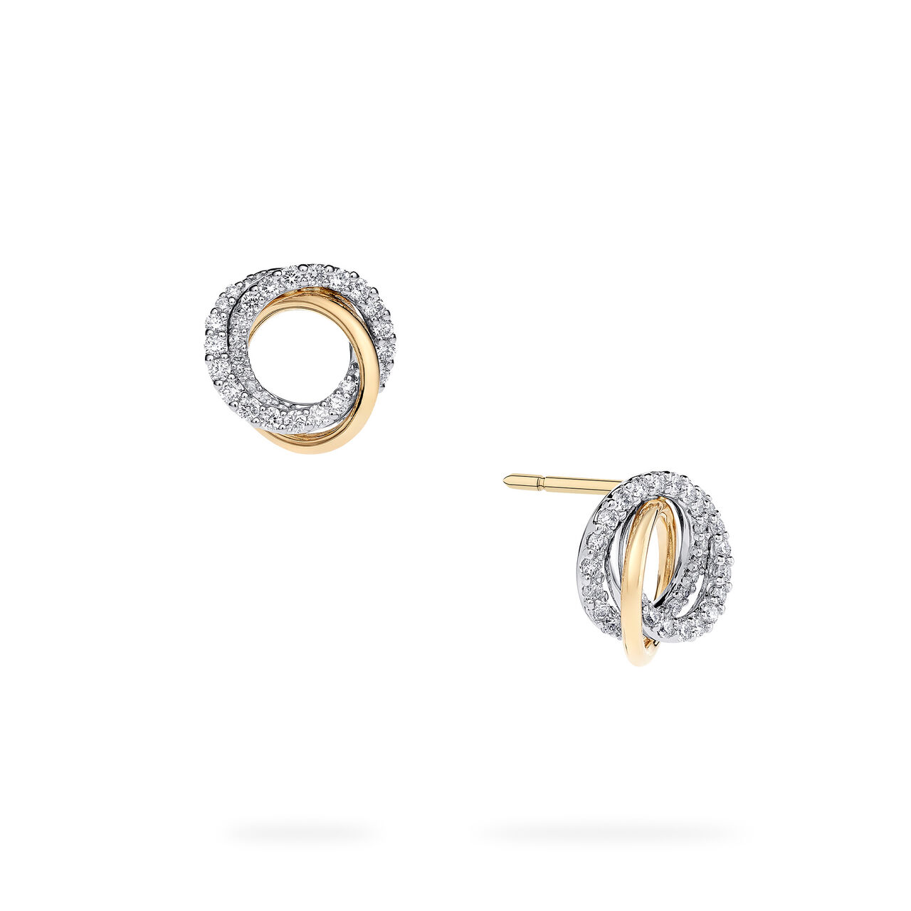 Birks Rosee du Matin Diamond and Yellow Gold Circle Earrings, Small image number 0