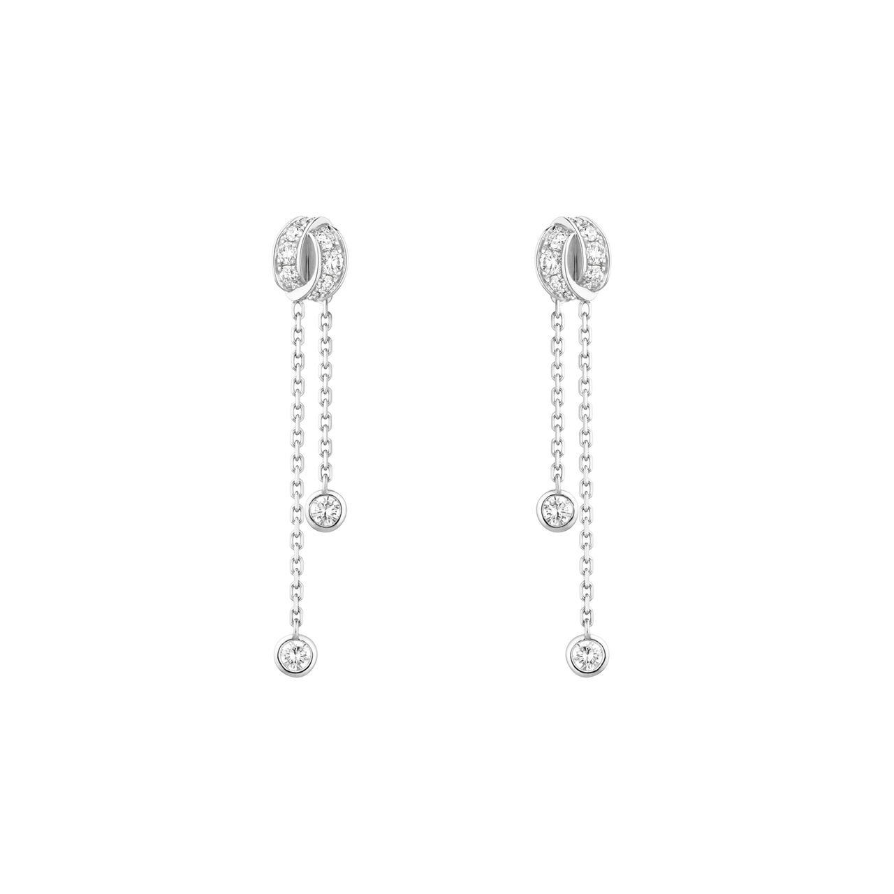 help Time Sign Liens Séduction White Gold Diamond Drop Earrings | Chaumet