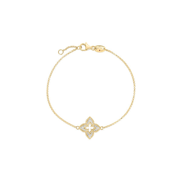 Venetian Princess Small Yellow Gold and Diamond Pavé Chain Bracelet