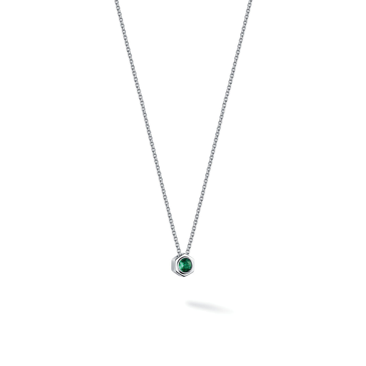 Emerald and Silver Pendant image number 1