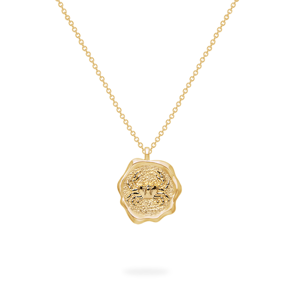 Zodiac Cancer Pendant in Yellow Gold