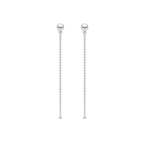 Boucles d'oreilles Trend en or blanc avec de perles  et de diamants