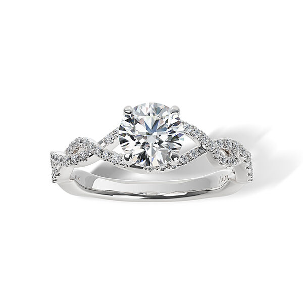 Round Solitaire Diamond Engagement Ring With Twisted Band