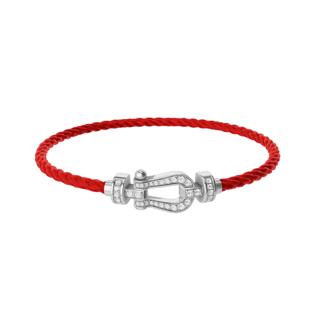 Force 10 Medium White Gold and Diamond Pavé Cable Bracelet image number 0