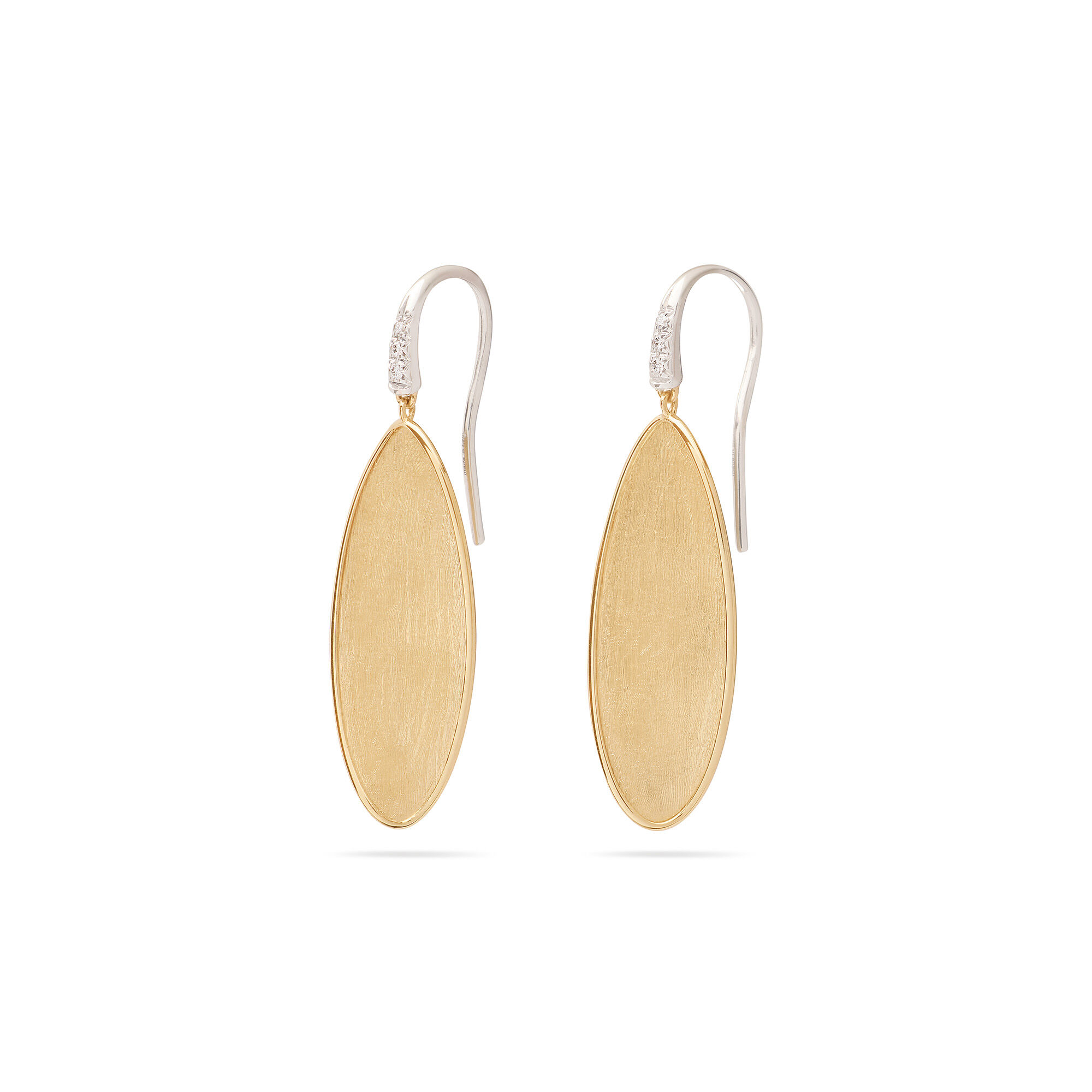 Lunaria Twist Yellow Gold and Diamond Drop Earrings