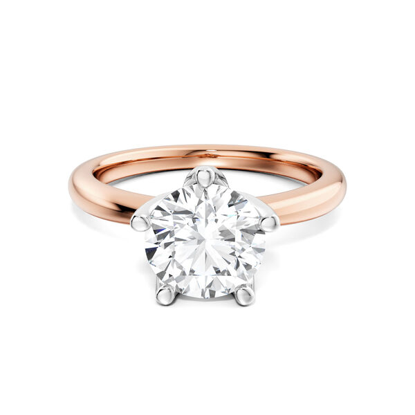 Rose Gold Round Solitaire Diamond Engagement Ring