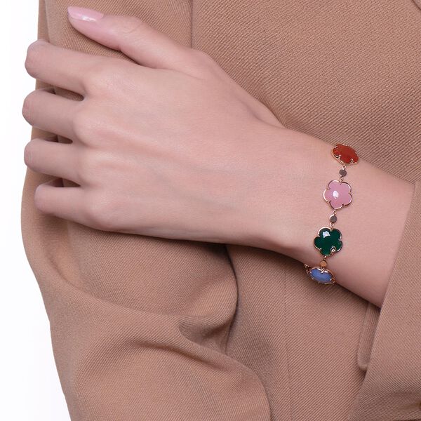 Bracelet Petit Joli en or rose avec mélange de pierres précieuses et diamants