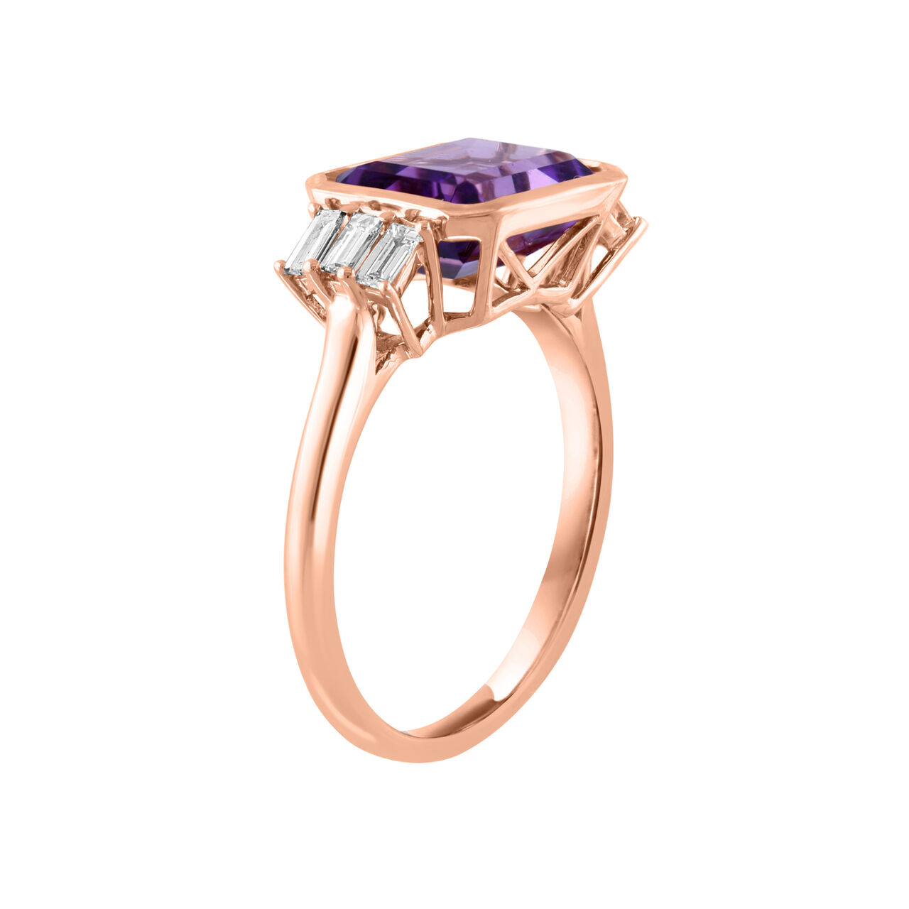 Maison Birks Salon Amethyst Ring with Diamond Accents RI05062AM Angle image number 1