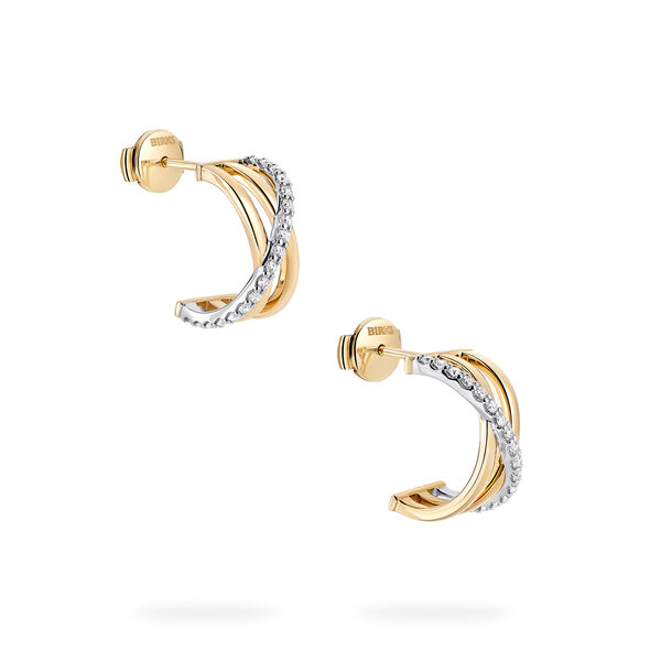 Boucles d'oreilles en or à trois rangs