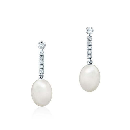 bijoux birks splash freshwater pearl and diamond drop earrings image number 0