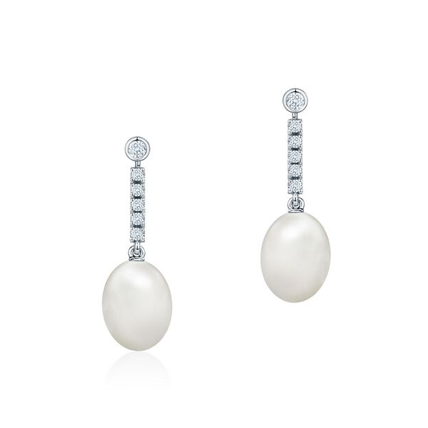 Pendants diamants perle d'eau douce