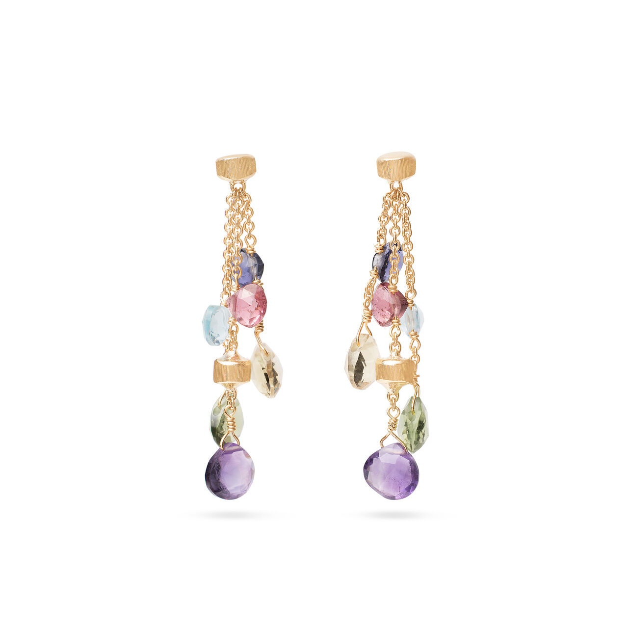 Marco Bicego Jaipur Yellow Gold and Semi-Precious Gemstone Drop Earrings OB915 MIX01 Y Front image number 0