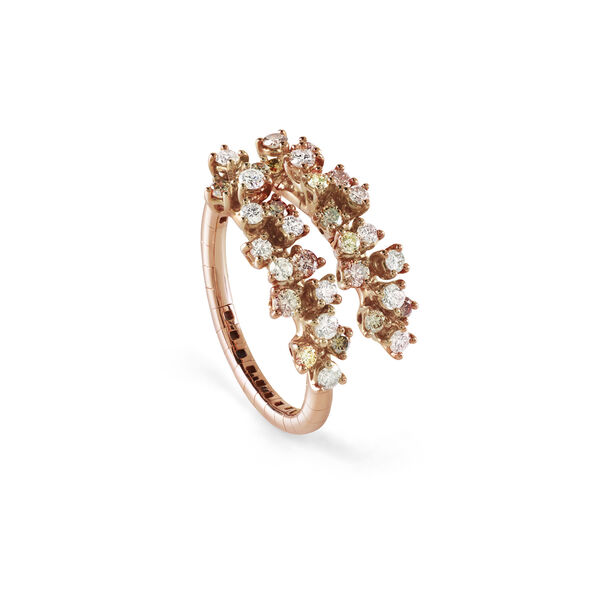 Bague Mimosa en or rose et diamants