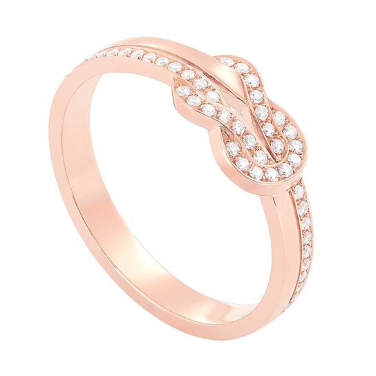Chance Infinie Rose Gold Diamond Pavé Ring, Angle image number 2