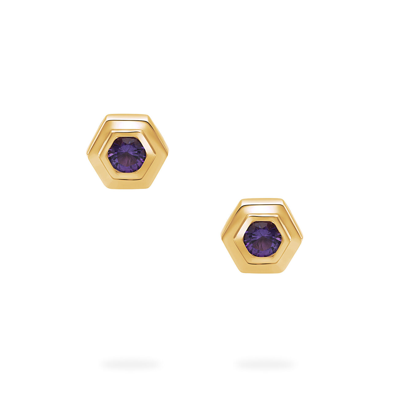 Birks Bee Chic Yellow Gold Birthstone Earrings, Amethyst image number 1