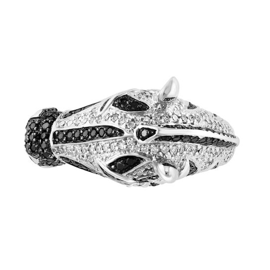 Maison Birks Salon Diamond, Black Diamond, and Sapphire Zebra Ring RH06419SB Front image number 2