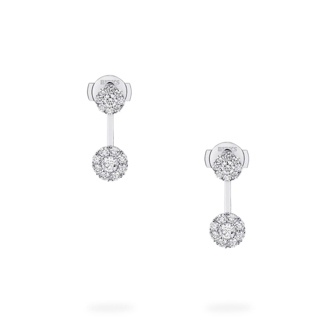 Birks Snowflake Boucles d'oreilles type balancier en grappe de diamants, petite image number 3