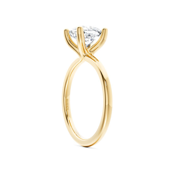 Birks Ros&eacute;e du Matin Cushion-Cut Solitaire Diamond Engagement Ring in Yellow Gold image number 1