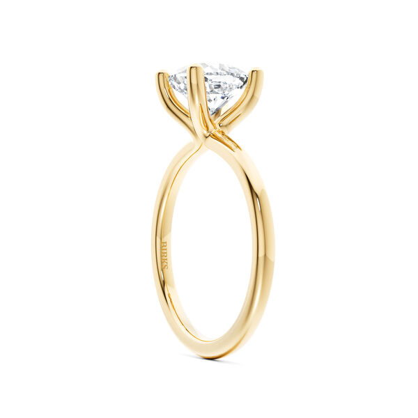 Cushion-Cut Solitaire Diamond Engagement Ring in Yellow Gold