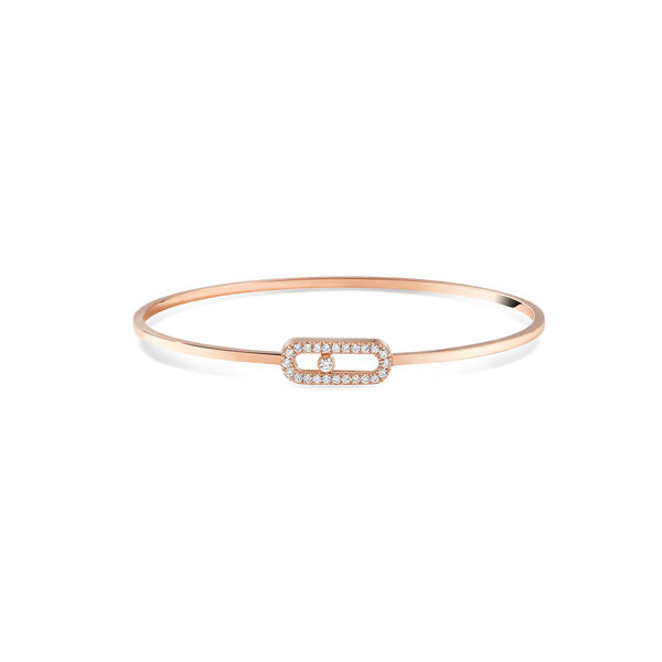 Move Uno Small Rose Gold and Diamond Flex Bangle
