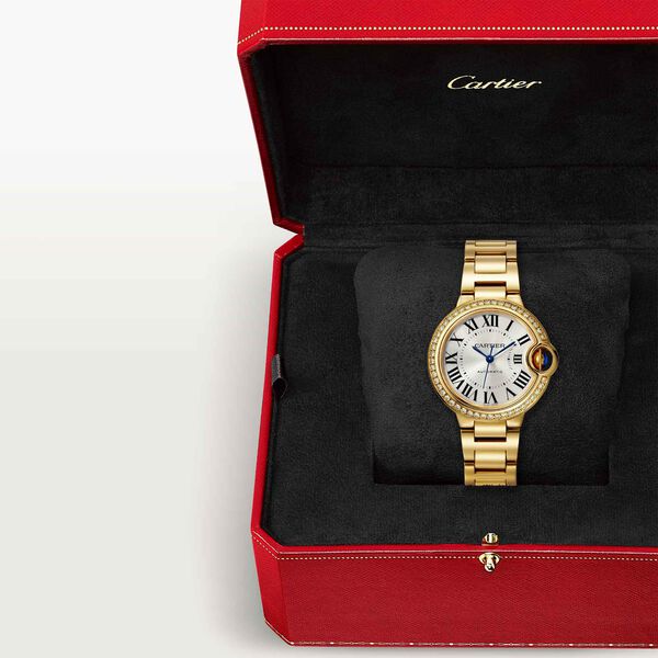 Ballon Bleu de Cartier 33 mm automatique en or jaune et diamants
