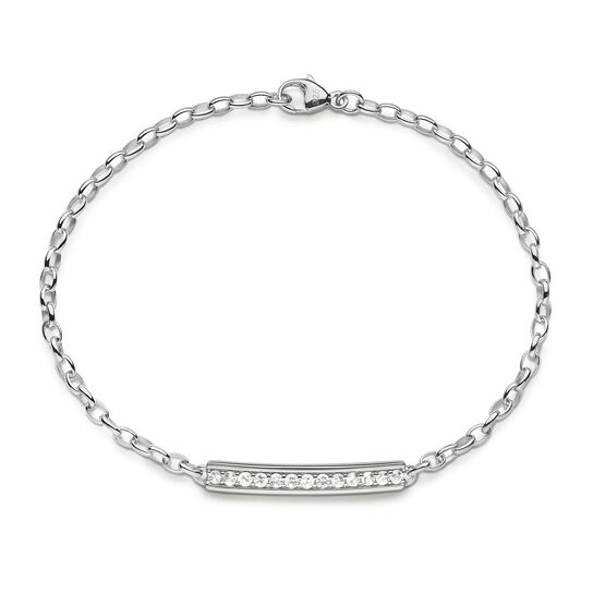  Monica Rich Kosann Petite Poesy Carpe Diem Silver and White Sapphire Bracelet image number 0