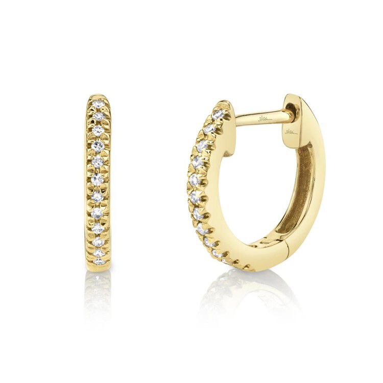 Classic Diamond Huggie Earrings, Small
