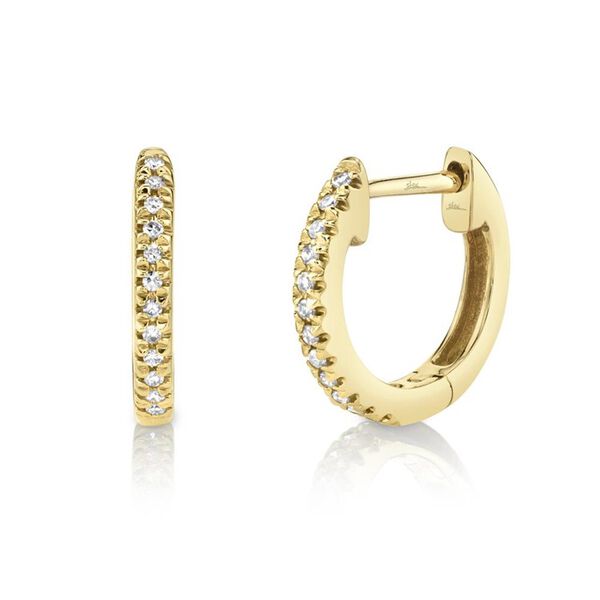 Classic Diamond Huggie Earrings, Small